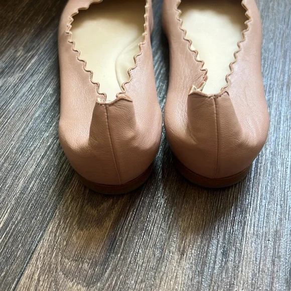 Chloe Lauren scalloped leather ballet flats